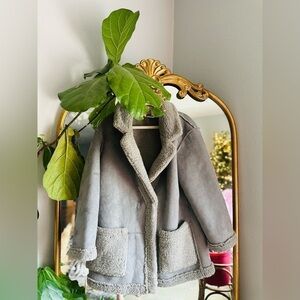Reformation gray suede coat size large